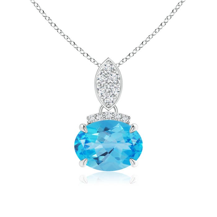 AAA - Swiss Blue Topaz / 1.55 CT / 14 KT White Gold