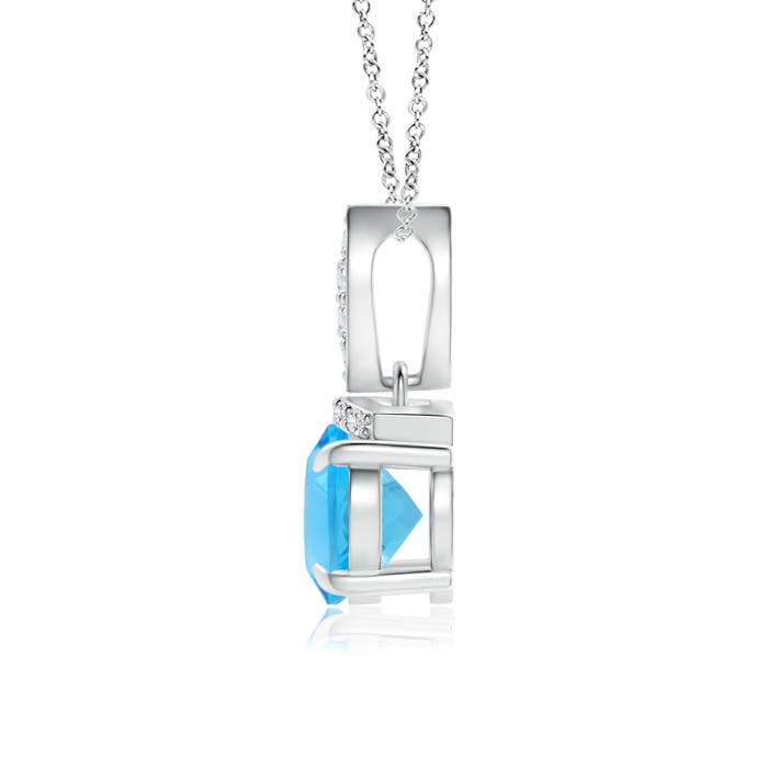 AAA - Swiss Blue Topaz / 1.55 CT / 14 KT White Gold