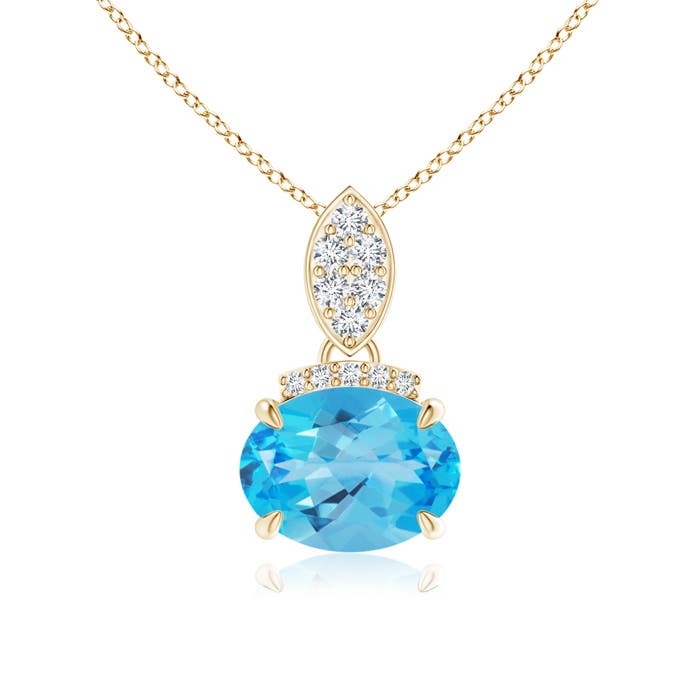 AAA - Swiss Blue Topaz / 1.55 CT / 14 KT Yellow Gold