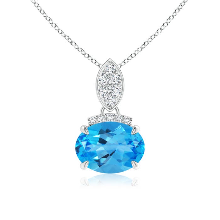 AAAA - Swiss Blue Topaz / 1.55 CT / 14 KT White Gold