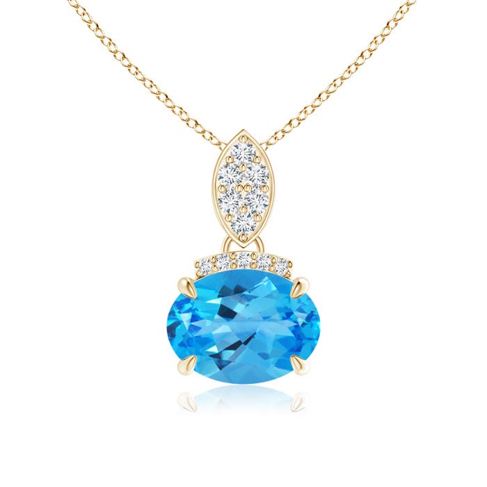 AAAA - Swiss Blue Topaz / 1.55 CT / 14 KT Yellow Gold