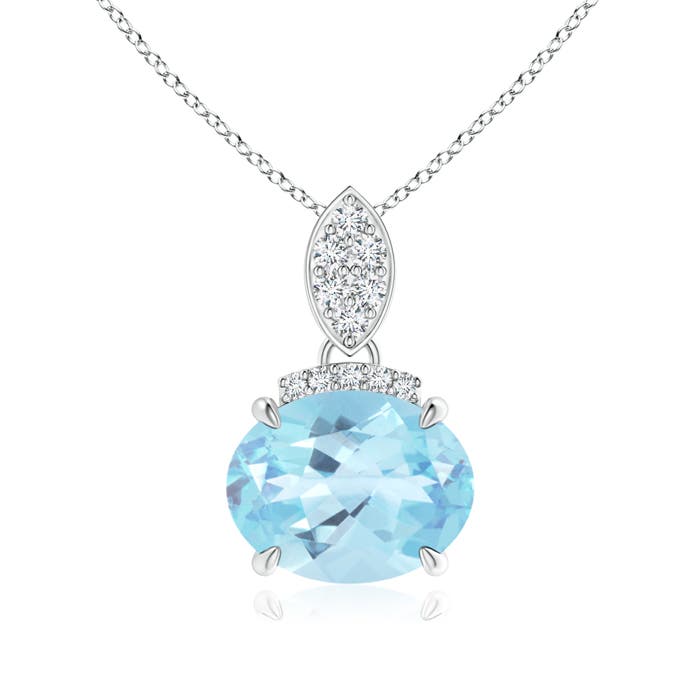 A - Swiss Blue Topaz / 2.32 CT / 14 KT White Gold