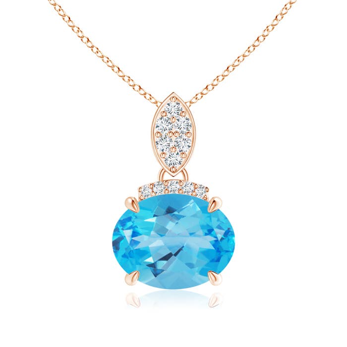 AAA - Swiss Blue Topaz / 2.32 CT / 14 KT Rose Gold