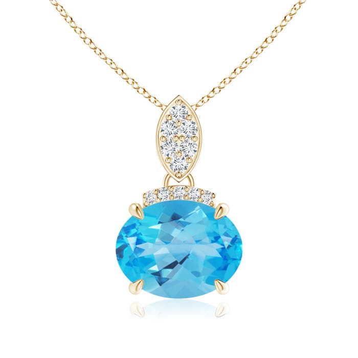 AAA - Swiss Blue Topaz / 2.32 CT / 14 KT Yellow Gold