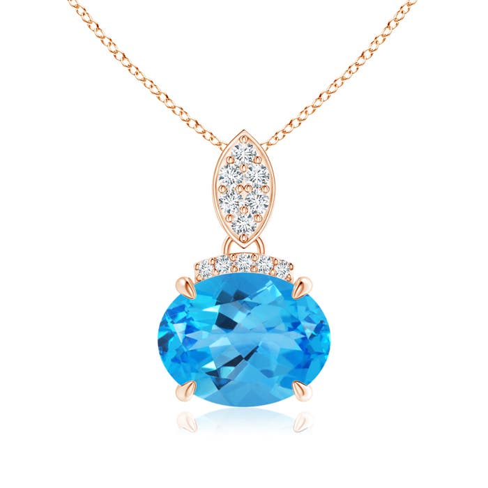 AAAA - Swiss Blue Topaz / 2.32 CT / 14 KT Rose Gold