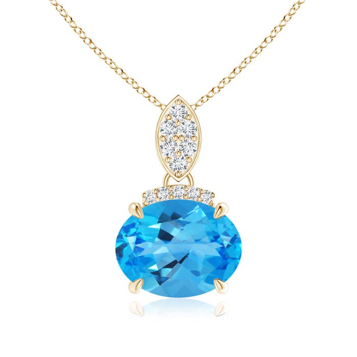 AAAA - Swiss Blue Topaz / 2.32 CT / 14 KT Yellow Gold