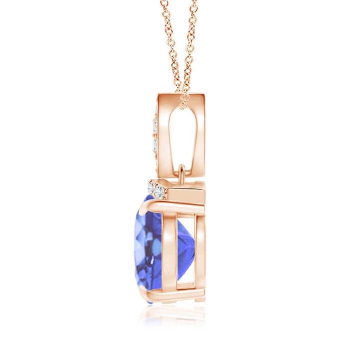 10x8mm A East-West Tanzanite Pendant with Diamond Bale in Rose Gold product image