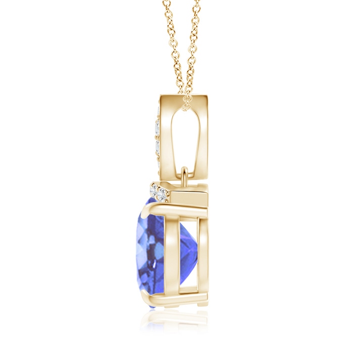 10x8mm A East-West Tanzanite Pendant with Diamond Bale in Yellow Gold product image