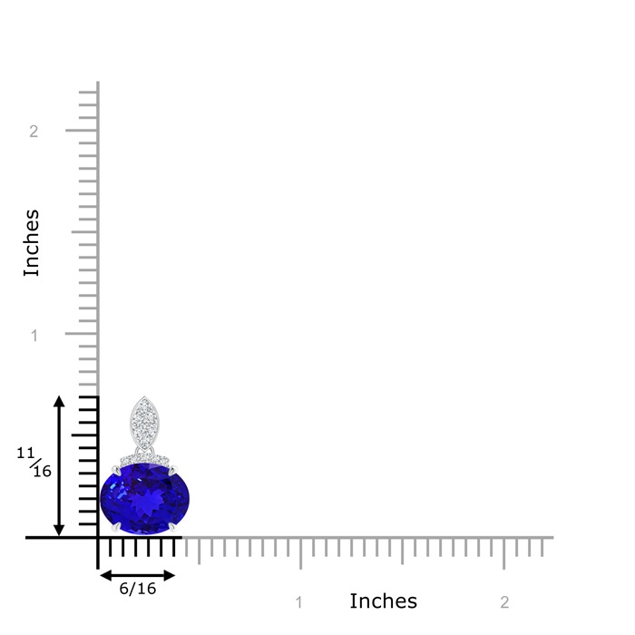 10x8mm AAAA East-West Tanzanite Pendant with Diamond Bale in P950 Platinum product image