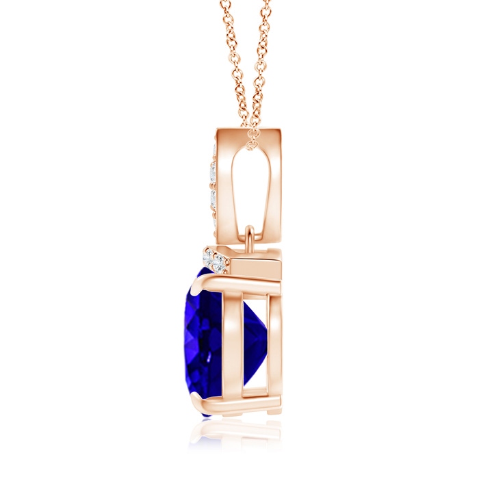 10x8mm AAAA East-West Tanzanite Pendant with Diamond Bale in Rose Gold product image