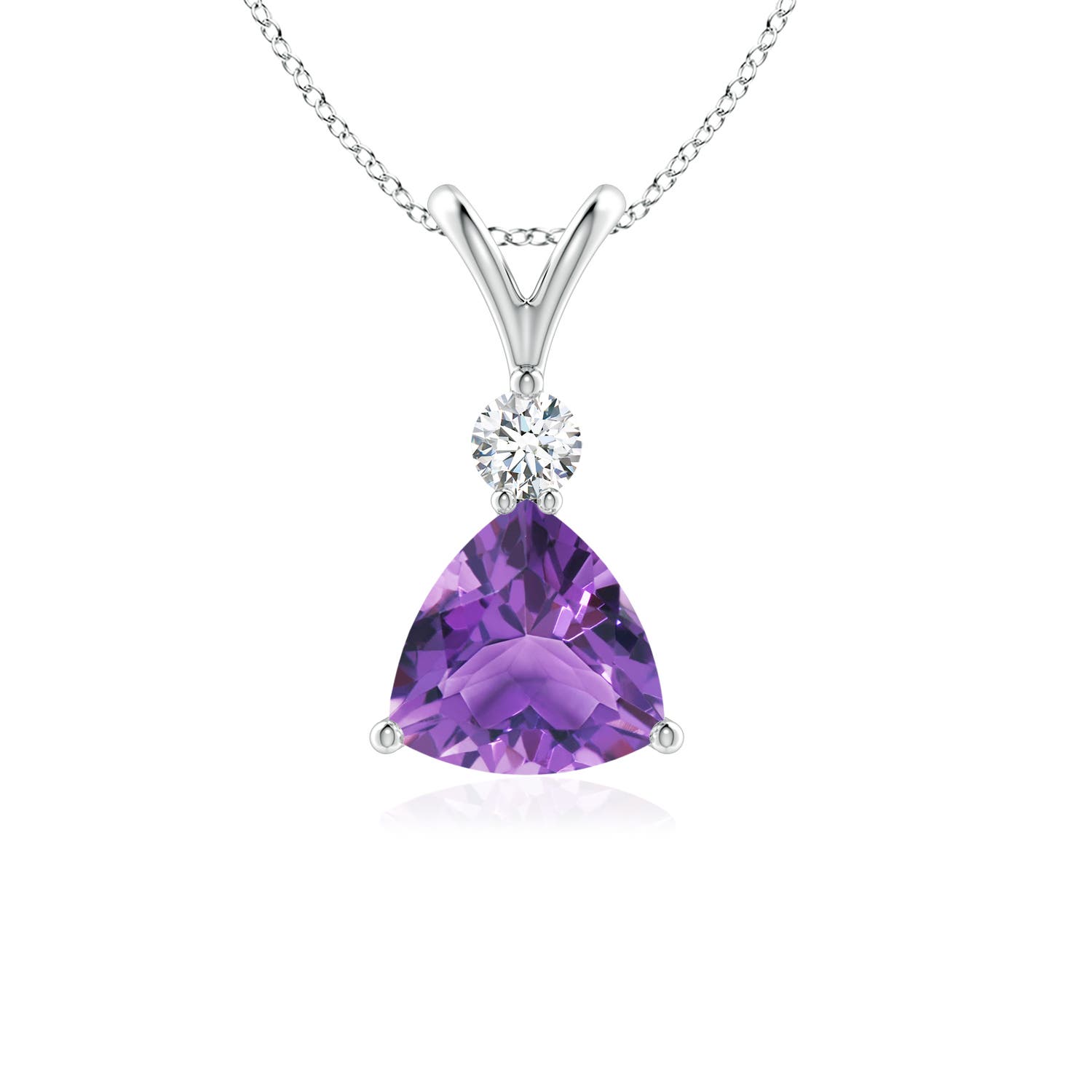 AA - Amethyst / 0.78 CT / 14 KT White Gold