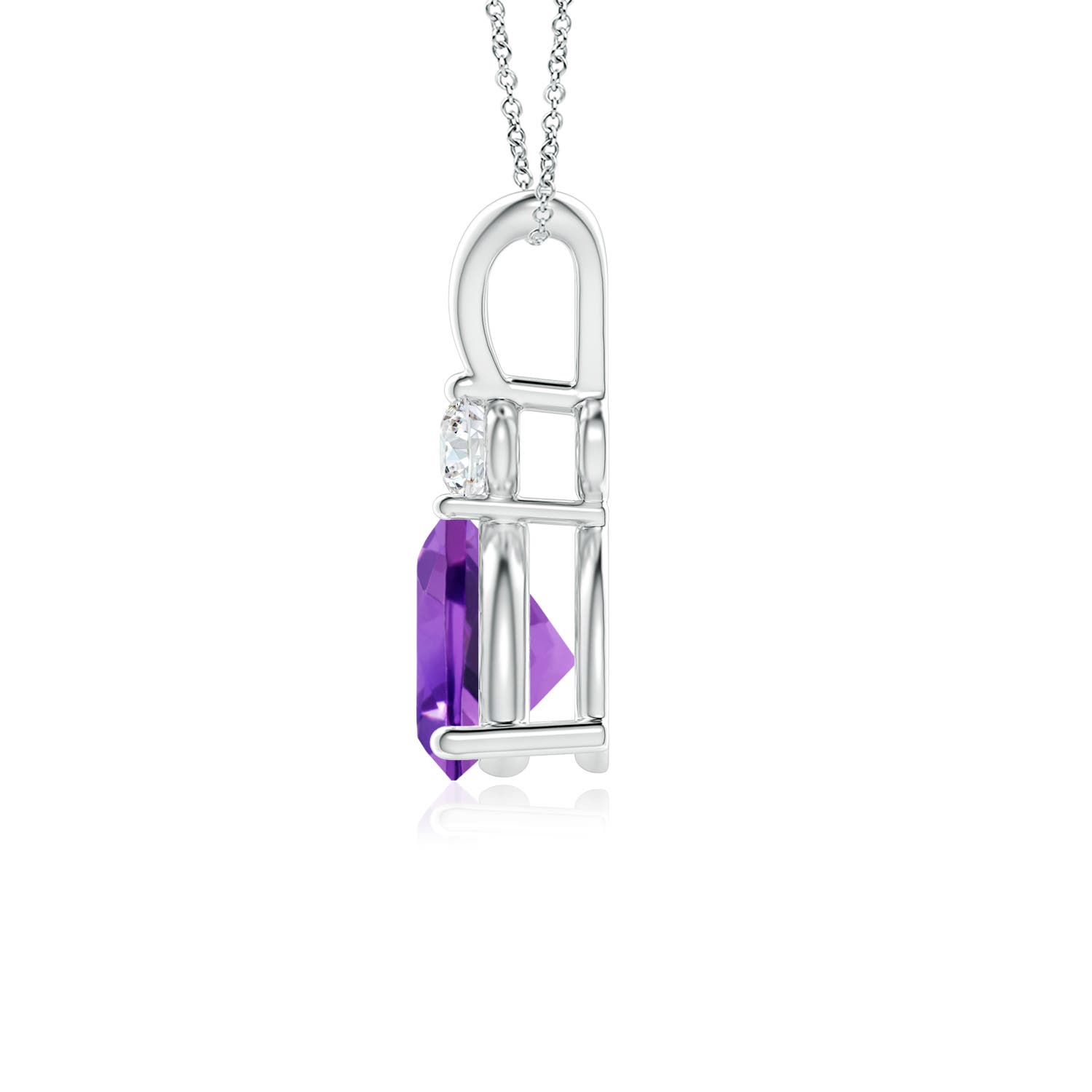 AAA - Amethyst / 0.78 CT / 14 KT White Gold