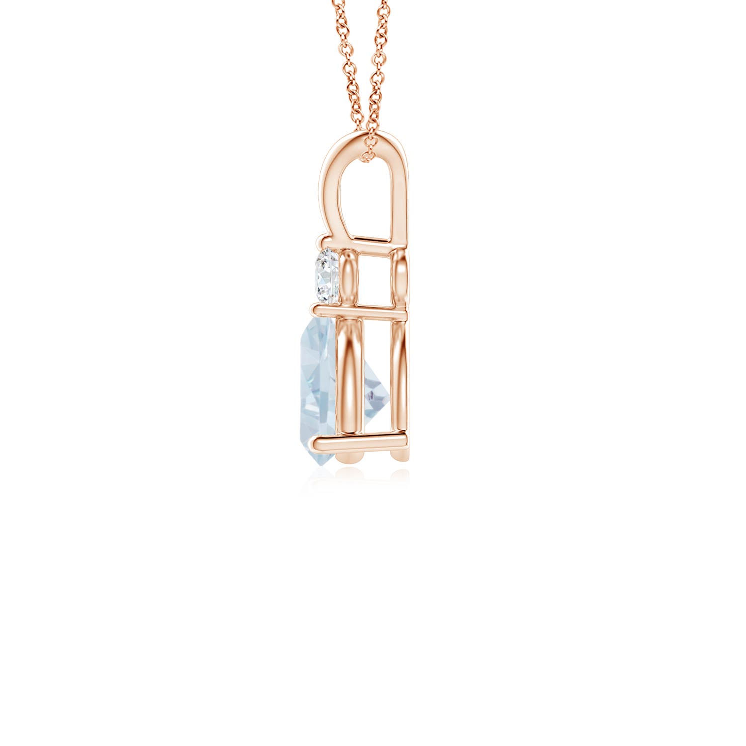 A - Aquamarine / 0.39 CT / 14 KT Rose Gold