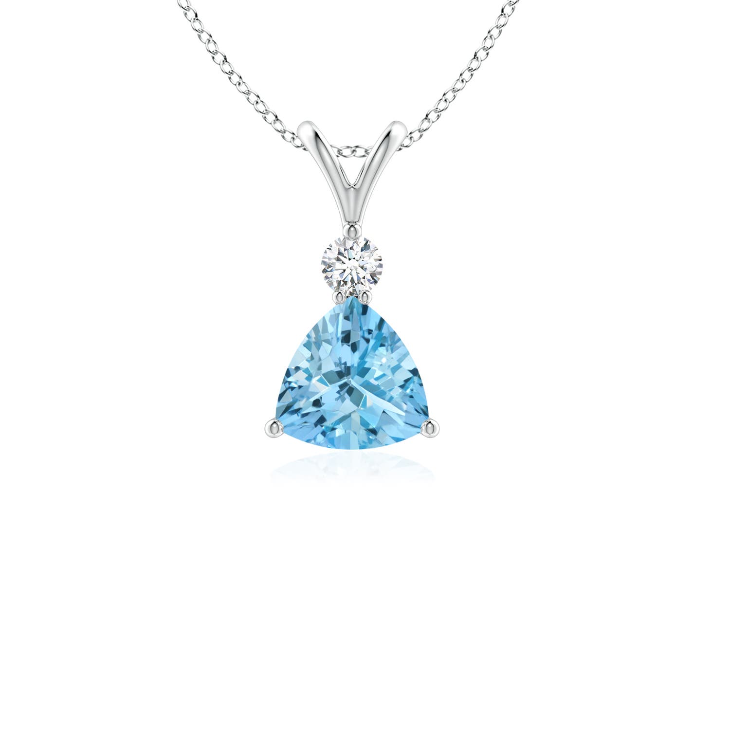 AAAA - Aquamarine / 0.39 CT / 14 KT White Gold