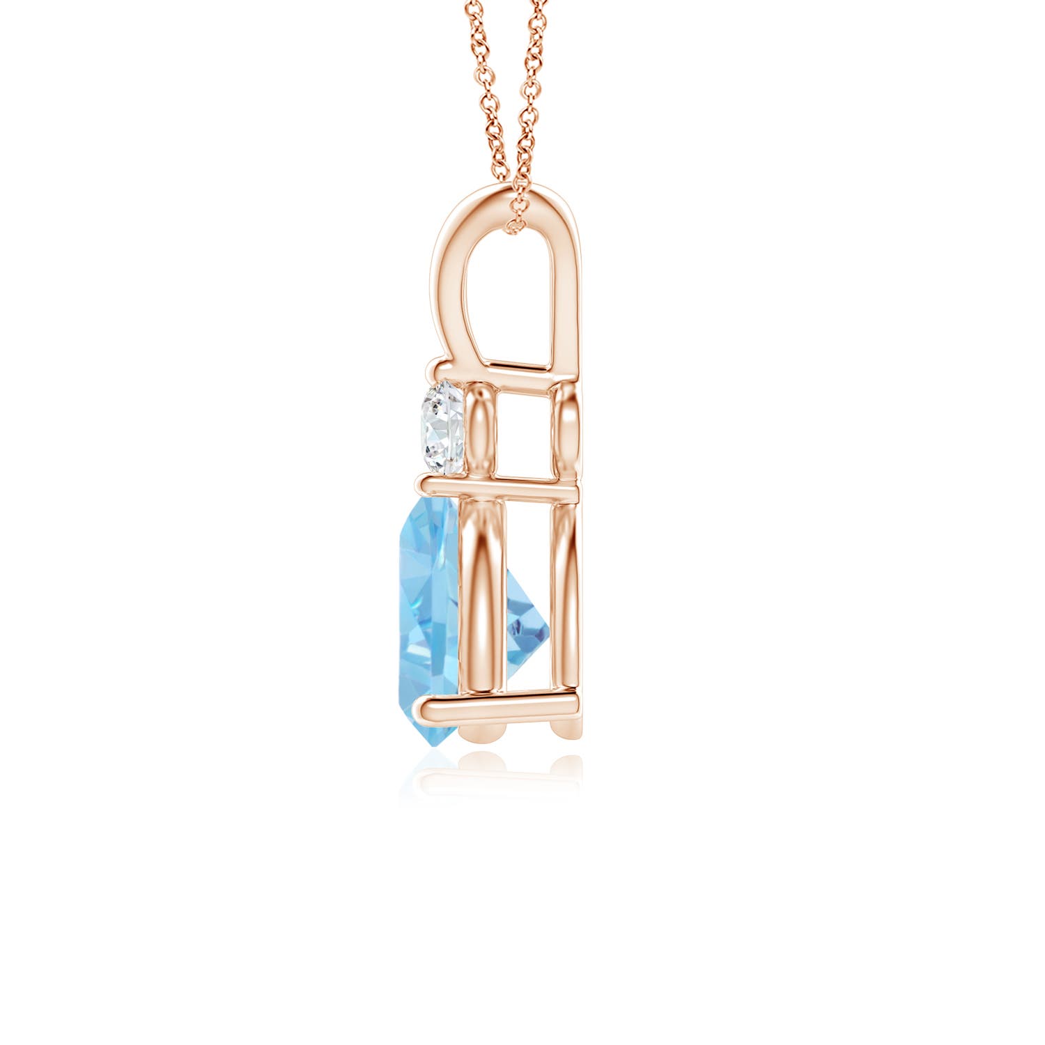 AAAA - Aquamarine / 0.68 CT / 14 KT Rose Gold