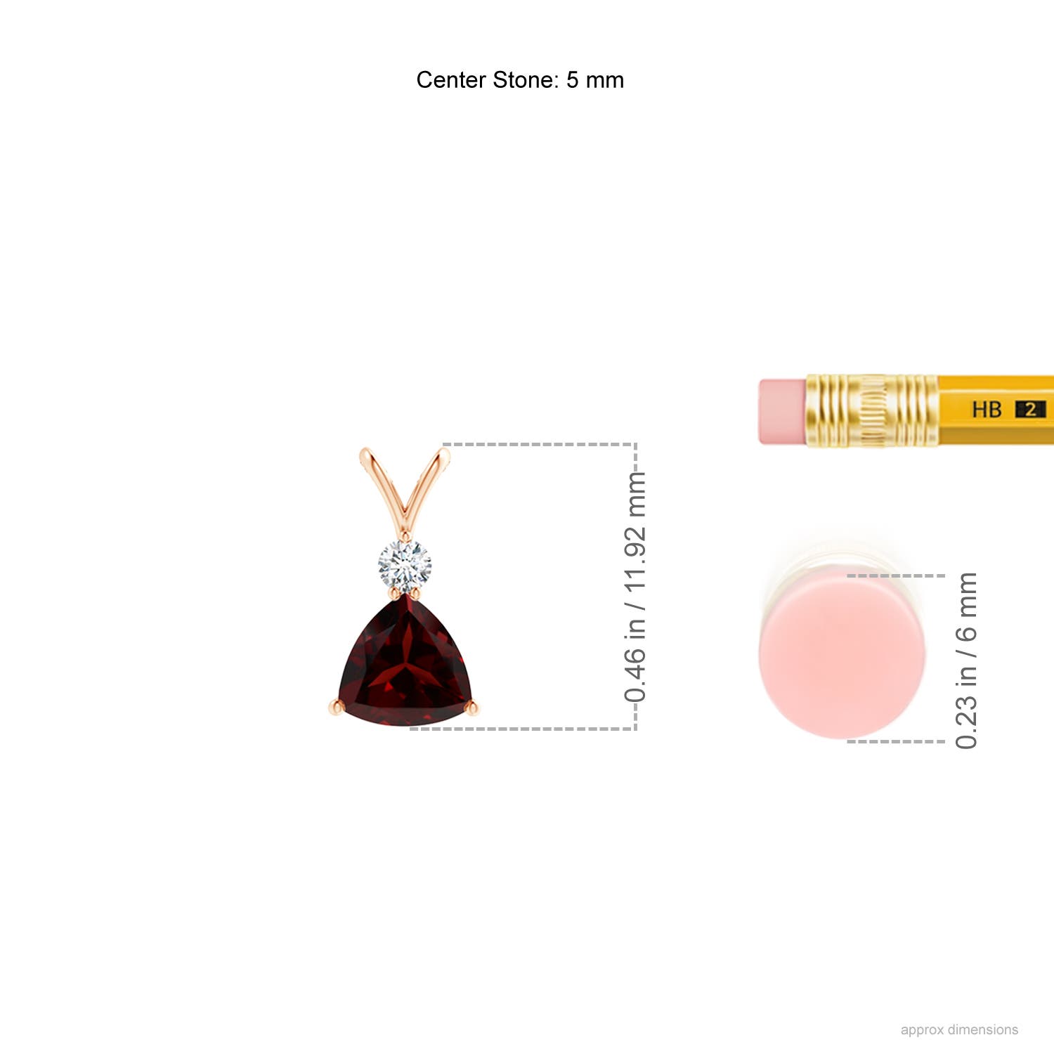 A - Garnet / 0.54 CT / 14 KT Rose Gold