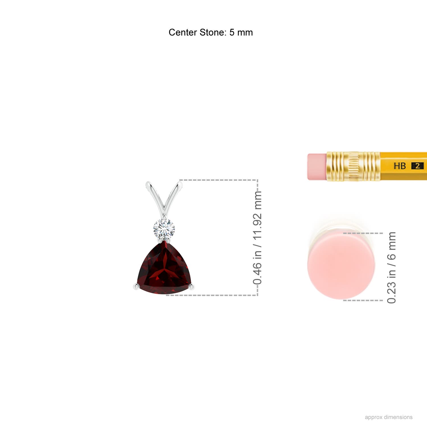 A - Garnet / 0.54 CT / 14 KT White Gold