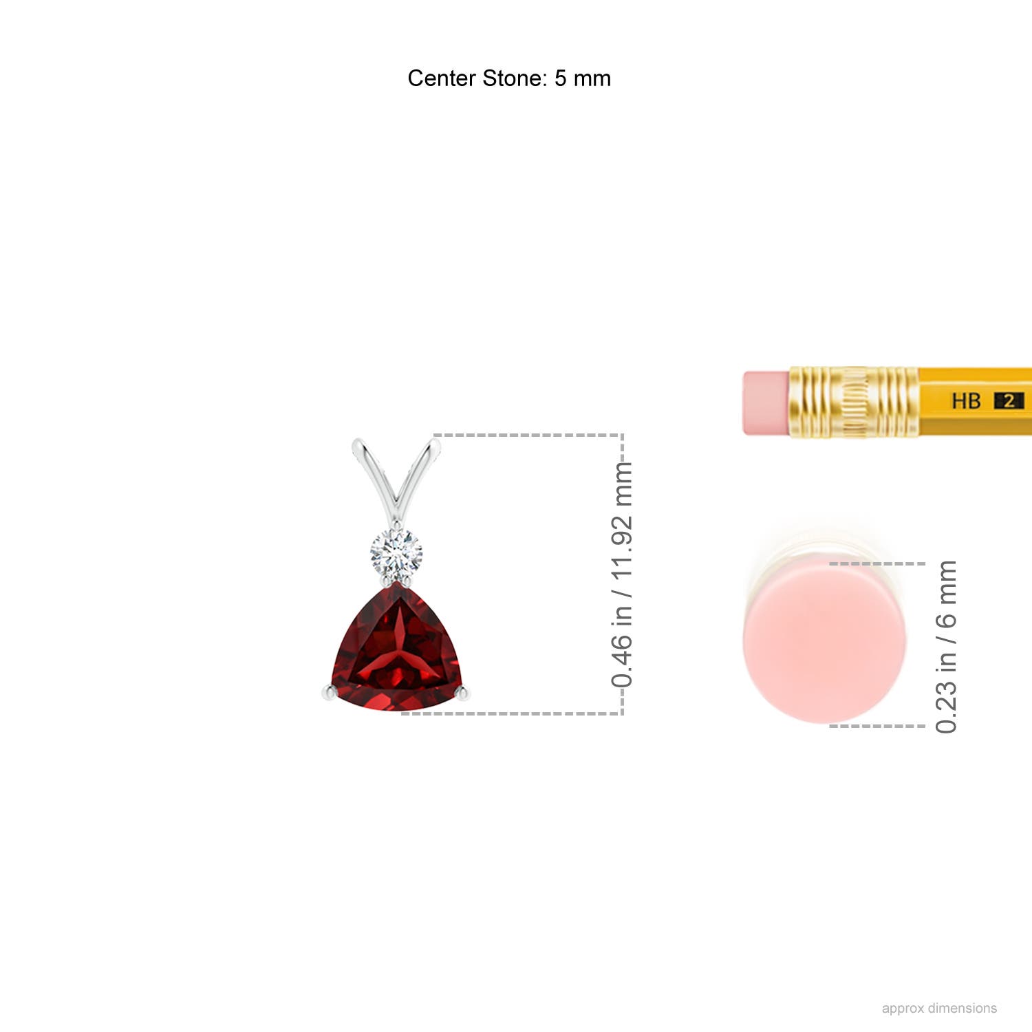 AAAA - Garnet / 0.54 CT / 14 KT White Gold