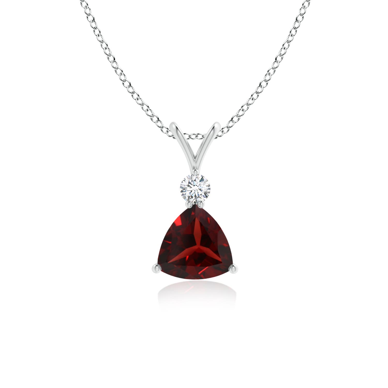 AAA - Garnet / 0.93 CT / 14 KT White Gold