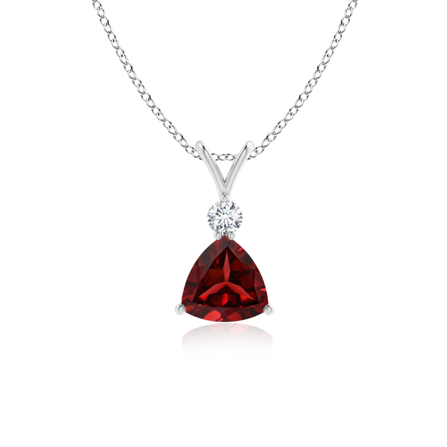 AAAA - Garnet / 0.93 CT / 14 KT White Gold