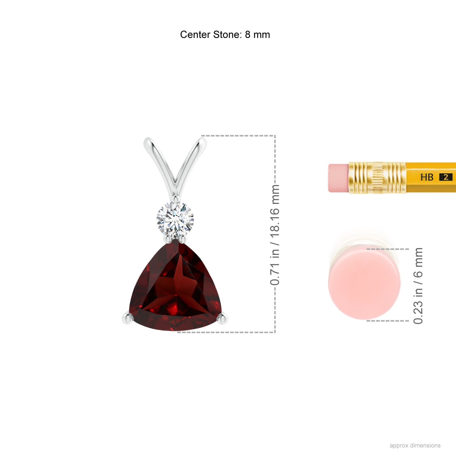 AA - Garnet / 2.05 CT / 14 KT White Gold