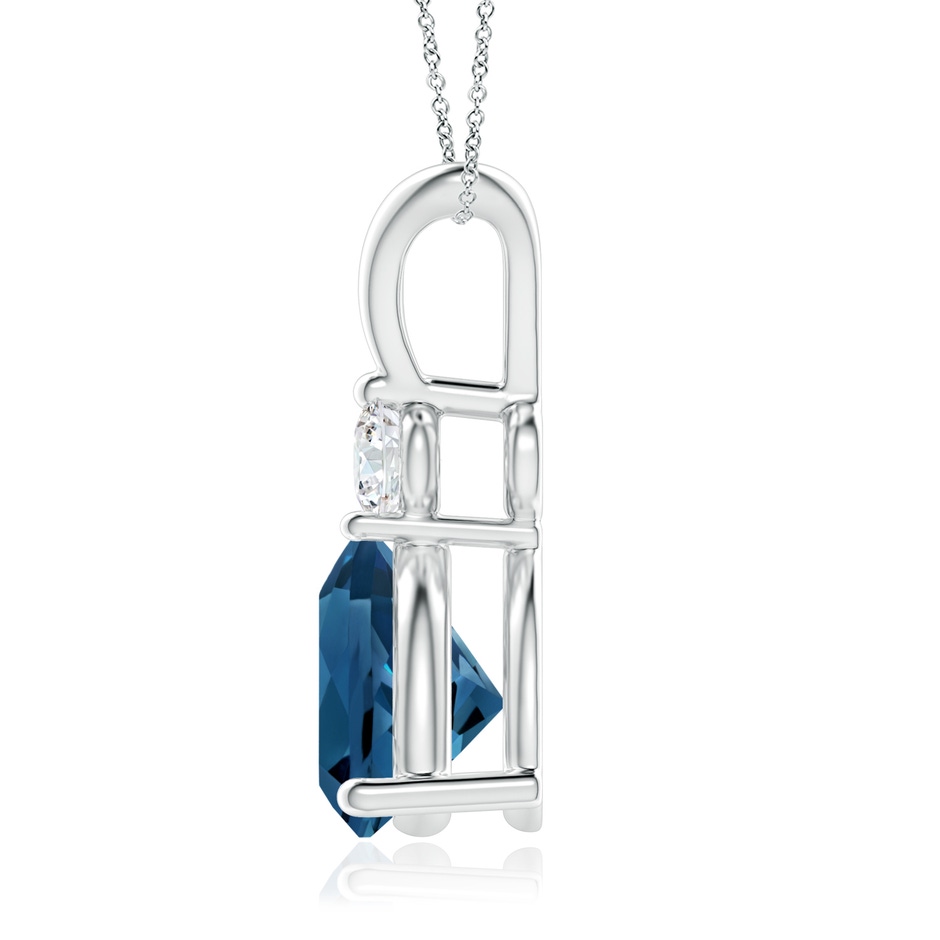 8mm AAA Trillion London Blue Topaz Solitaire Pendant with Diamond in White Gold product image