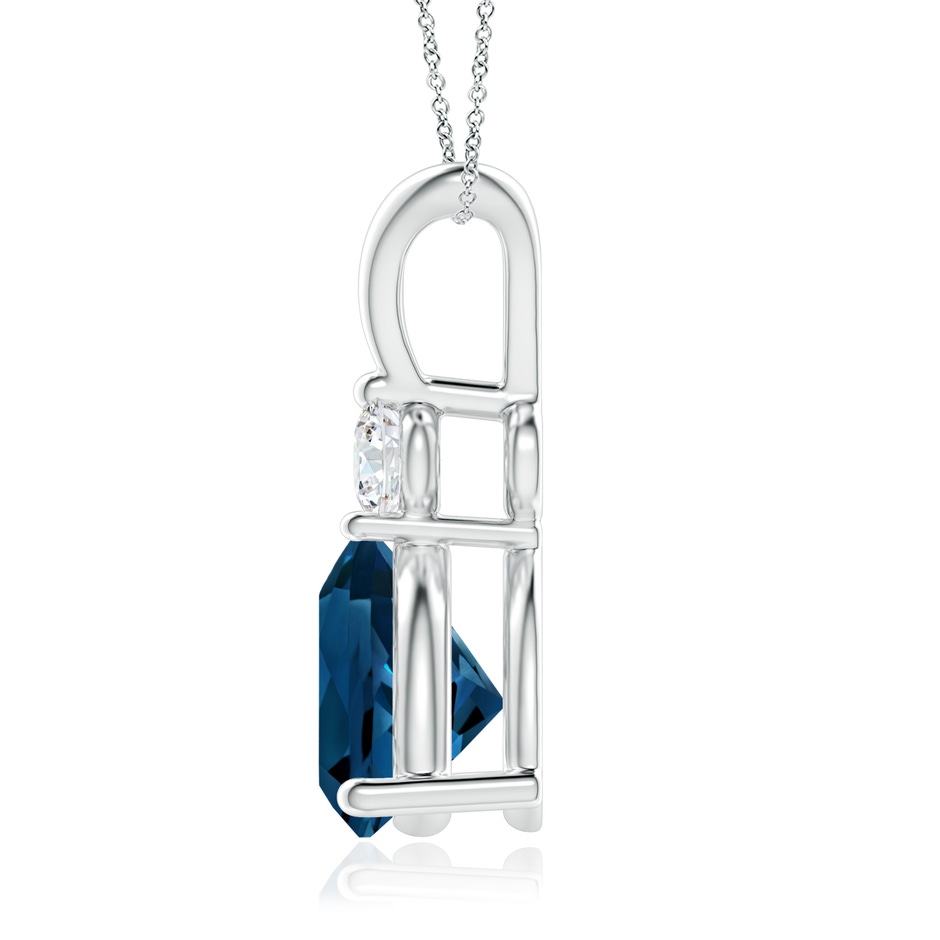 8mm AAAA Trillion London Blue Topaz Solitaire Pendant with Diamond in P950 Platinum product image