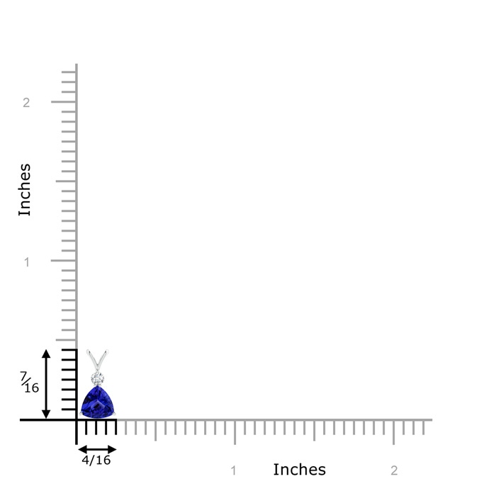 5mm AAAA Trillion Tanzanite Solitaire Pendant with Diamond in White Gold product image