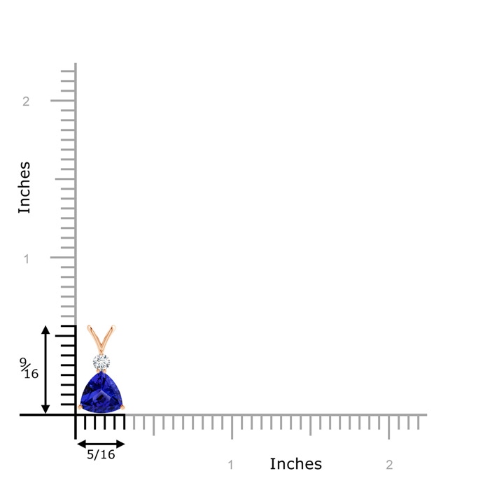 6mm AAAA Trillion Tanzanite Solitaire Pendant with Diamond in Rose Gold product image