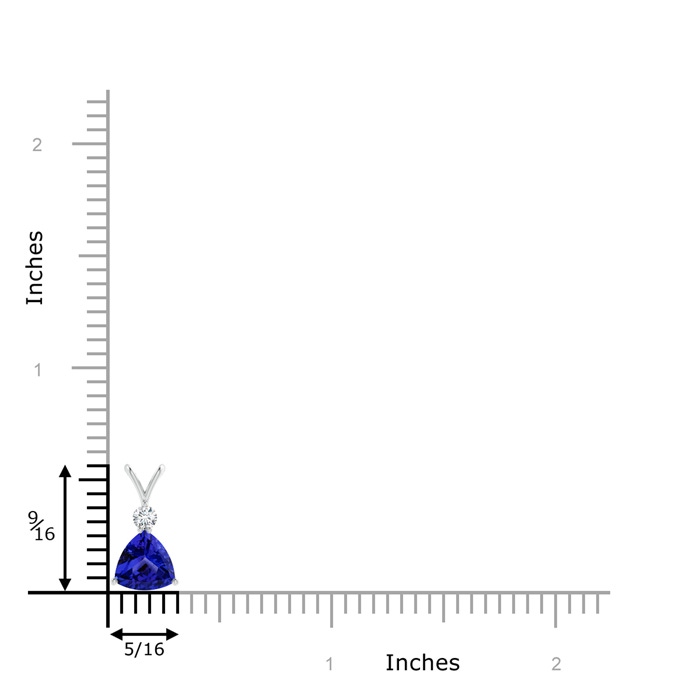 6mm AAAA Trillion Tanzanite Solitaire Pendant with Diamond in White Gold product image