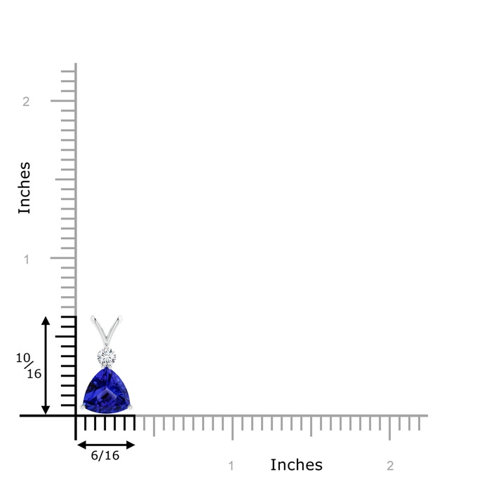 7mm AAAA Trillion Tanzanite Solitaire Pendant with Diamond in P950 Platinum product image
