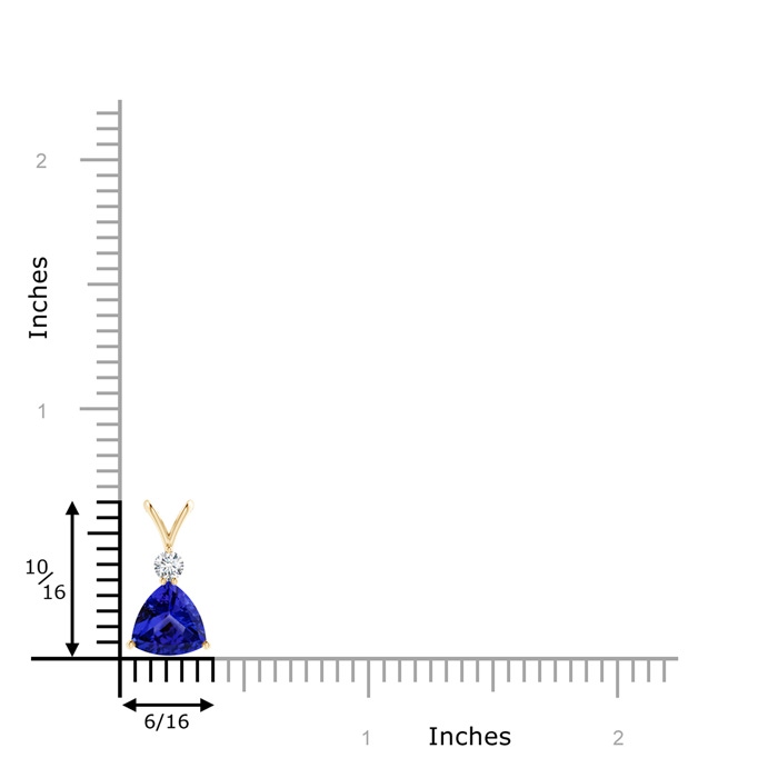 7mm AAAA Trillion Tanzanite Solitaire Pendant with Diamond in Yellow Gold product image