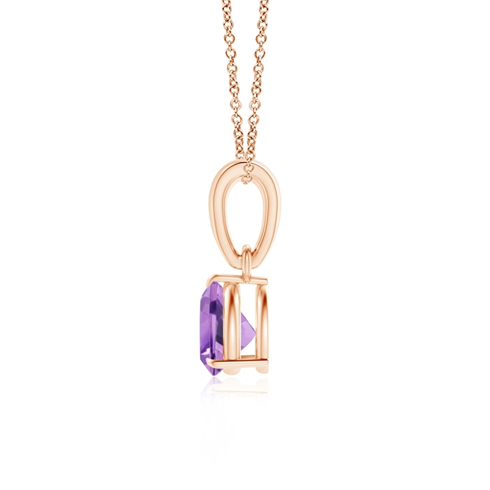 5mm A Claw-Set Trillion Amethyst Solitaire Pendant in Rose Gold product image