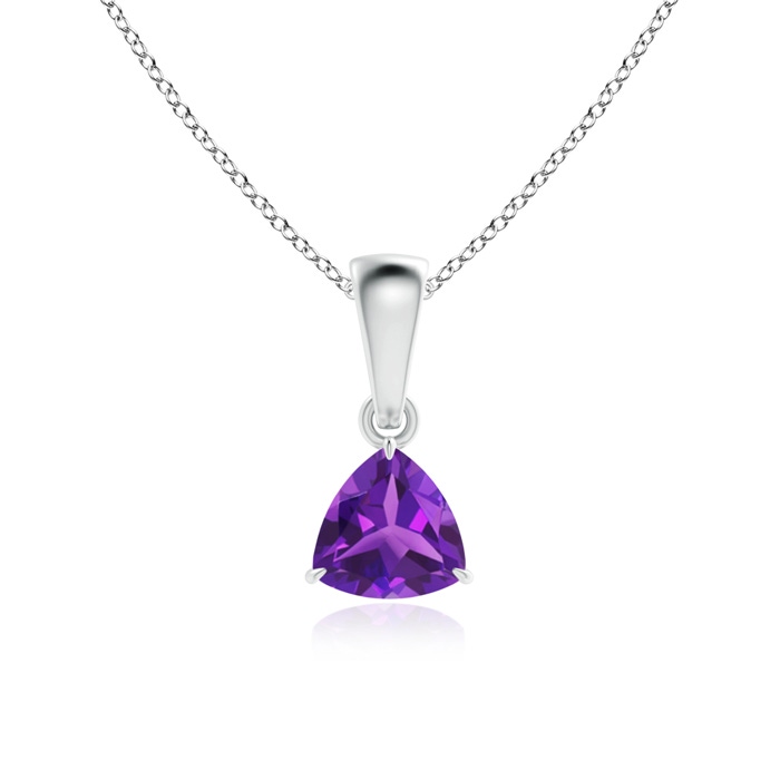 5mm AAAA Claw-Set Trillion Amethyst Solitaire Pendant in P950 Platinum 