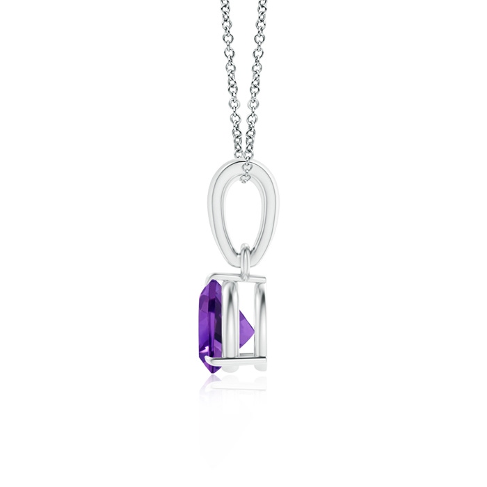 5mm AAAA Claw-Set Trillion Amethyst Solitaire Pendant in P950 Platinum product image
