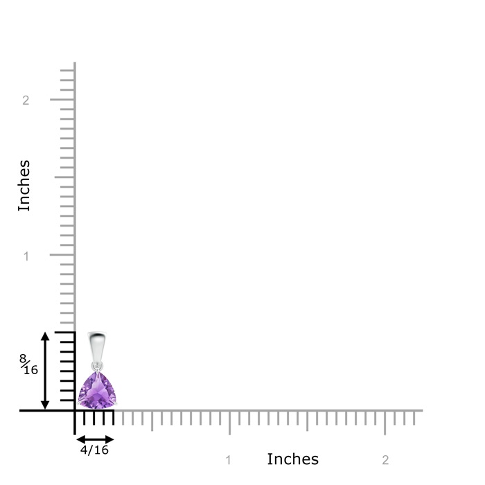 6mm A Claw-Set Trillion Amethyst Solitaire Pendant in P950 Platinum product image