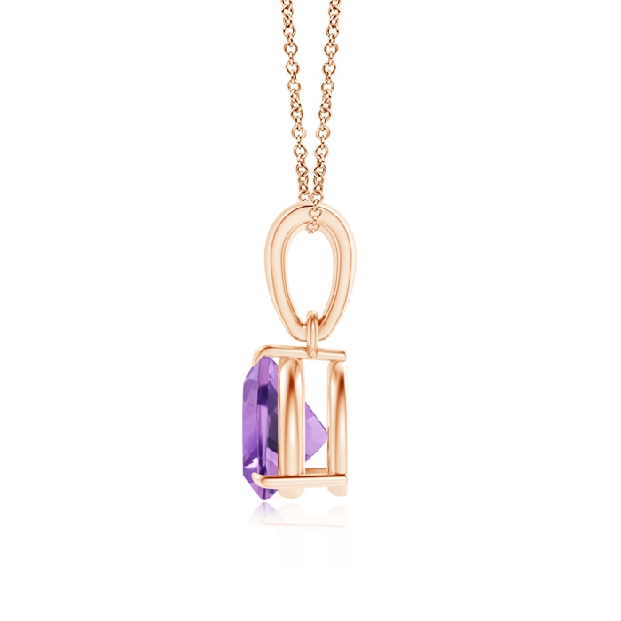6mm A Claw-Set Trillion Amethyst Solitaire Pendant in Rose Gold product image
