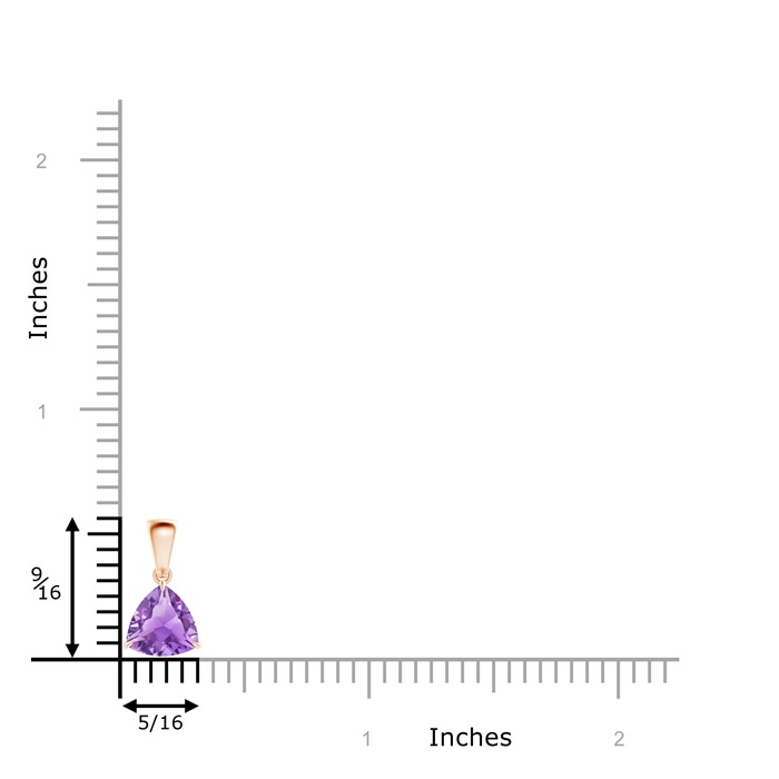7mm A Claw-Set Trillion Amethyst Solitaire Pendant in Rose Gold product image