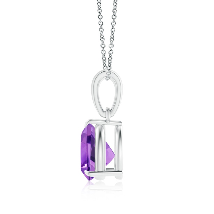 7mm AA Claw-Set Trillion Amethyst Solitaire Pendant in 9K White Gold product image