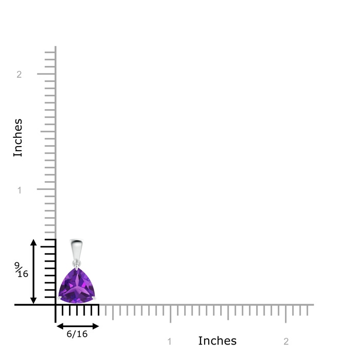 8mm AAAA Claw-Set Trillion Amethyst Solitaire Pendant in White Gold product image