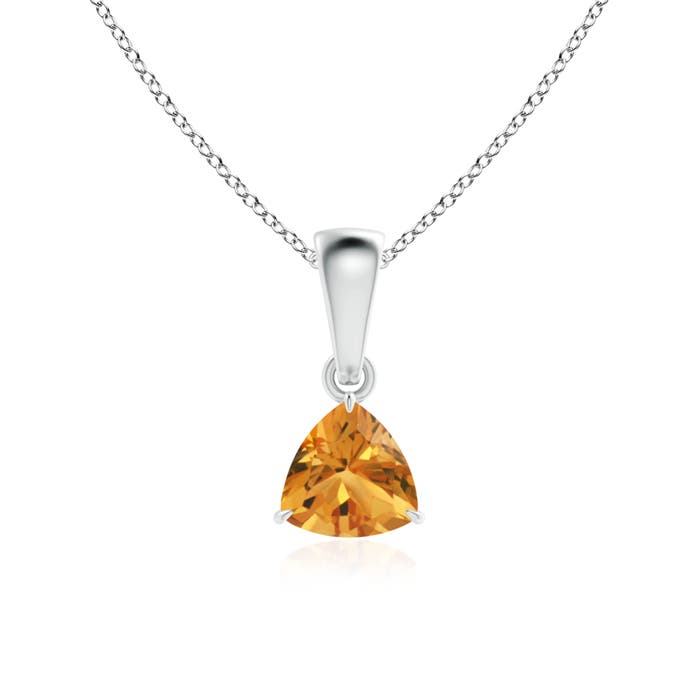 AA - Citrine / 0.38 CT / 14 KT White Gold