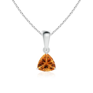 5mm AAA Claw-Set Trillion Citrine Solitaire Pendant in 9K White Gold