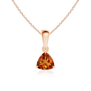 5mm AAAA Claw-Set Trillion Citrine Solitaire Pendant in Rose Gold