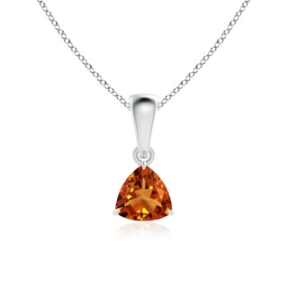 5mm AAAA Claw-Set Trillion Citrine Solitaire Pendant in White Gold