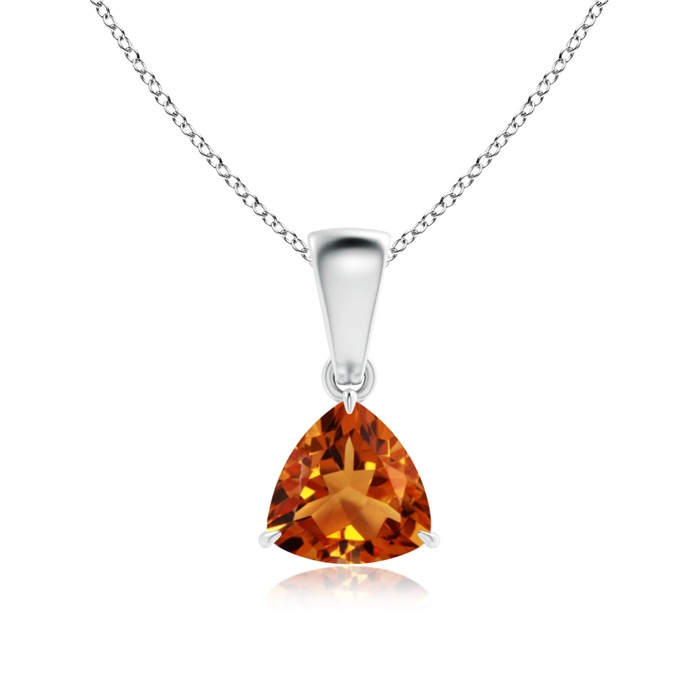 6mm AAAA Claw-Set Trillion Citrine Solitaire Pendant in P950 Platinum 