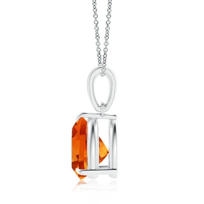 8mm AAAA Claw-Set Trillion Citrine Solitaire Pendant in White Gold product image