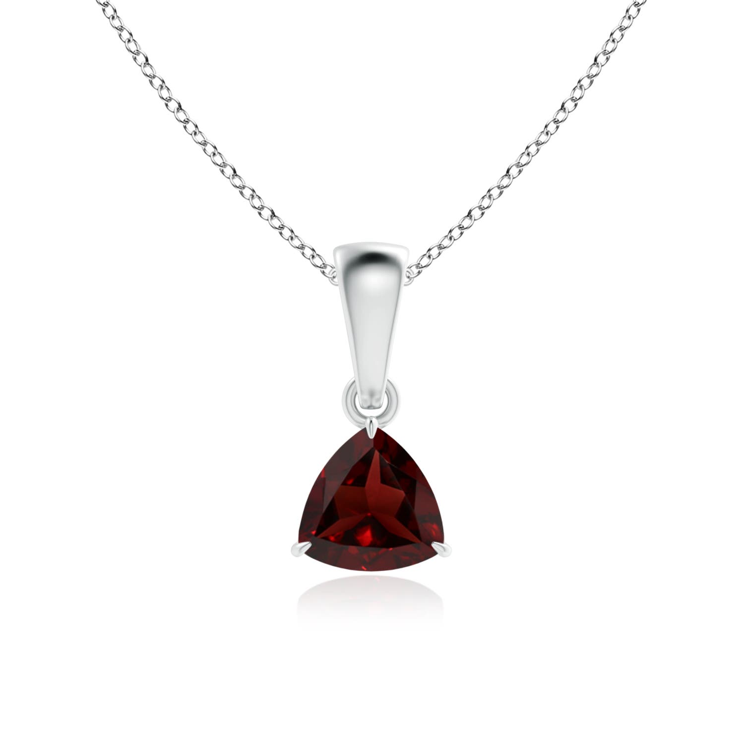 AA - Garnet / 0.5 CT / 14 KT White Gold