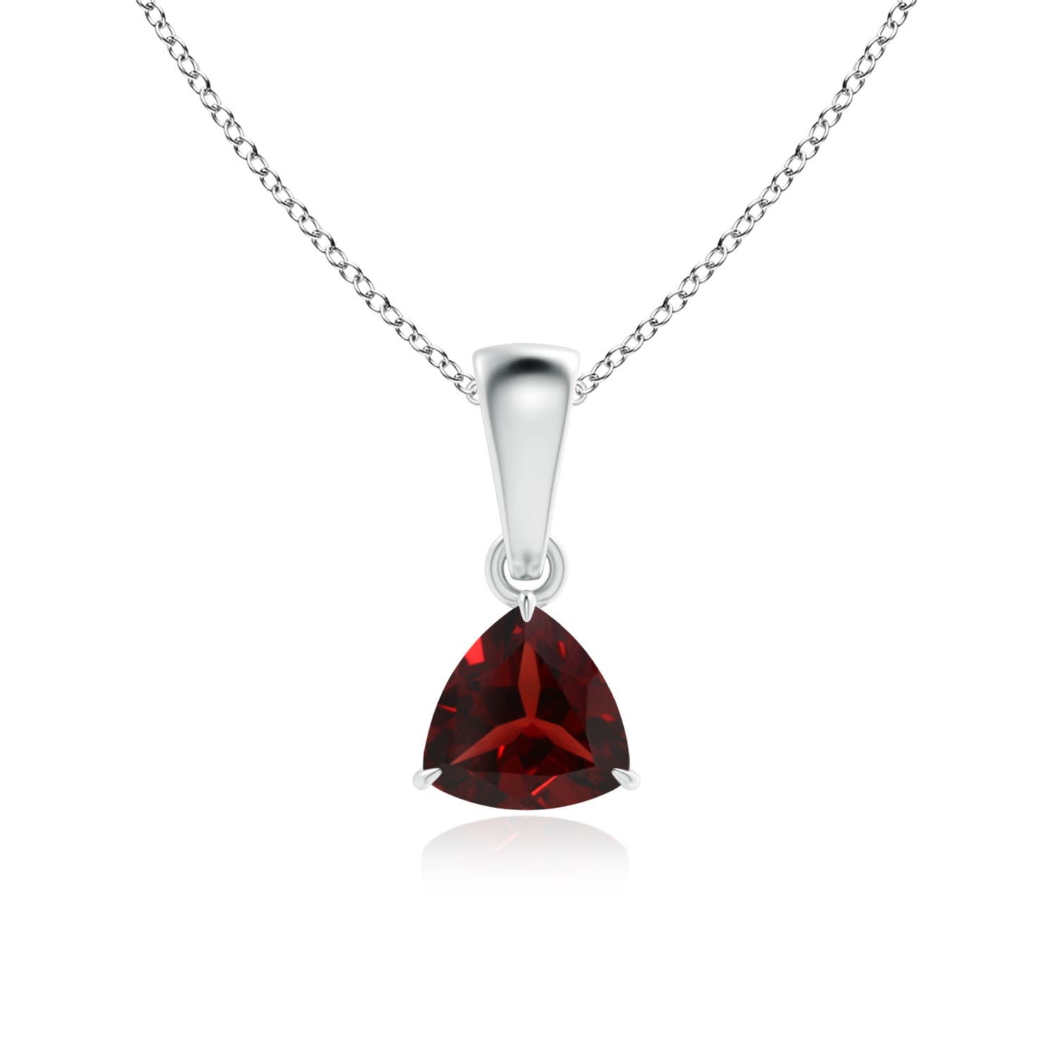 AAA - Garnet / 0.5 CT / 14 KT White Gold