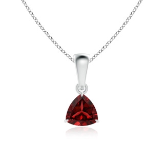 5mm AAAA Claw-Set Trillion Garnet Solitaire Pendant in P950 Platinum