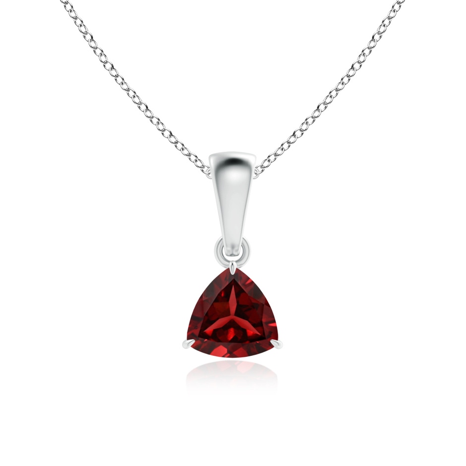 5mm AAAA Claw-Set Trillion Garnet Solitaire Pendant in P950 Platinum 